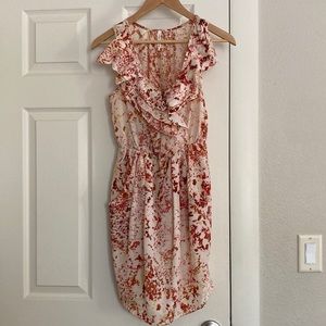 Willow & Clay V-neck ruffled neckline midi dress with pockets